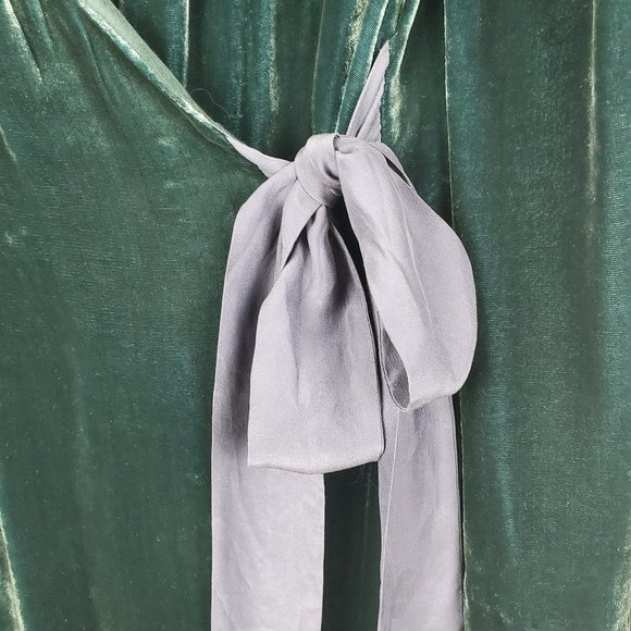 Eloise velvet robe anthropologie rare mineral blue luxury S M retro 90's - Picture 2 of 8